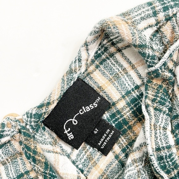 Art Class toddler girls plaid ruffle long sleeve top - Picture 3 of 3